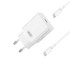 XO L126 ΦΟΡΤΙΣΤΗΣ PD20W, 1 ΘΥΡΑ, ΜΕ ΚΑΛΩΔΙΟ TYPE-C ΣΕ TYPE-C, ΛΕΥΚΟ